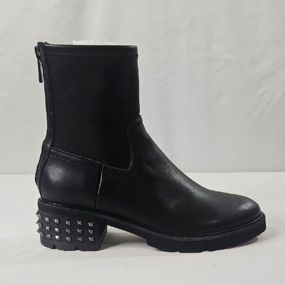 Donald J. Pliner Black Ankle Boots with Silver Studs Nappa Leather Size 6 NWT!